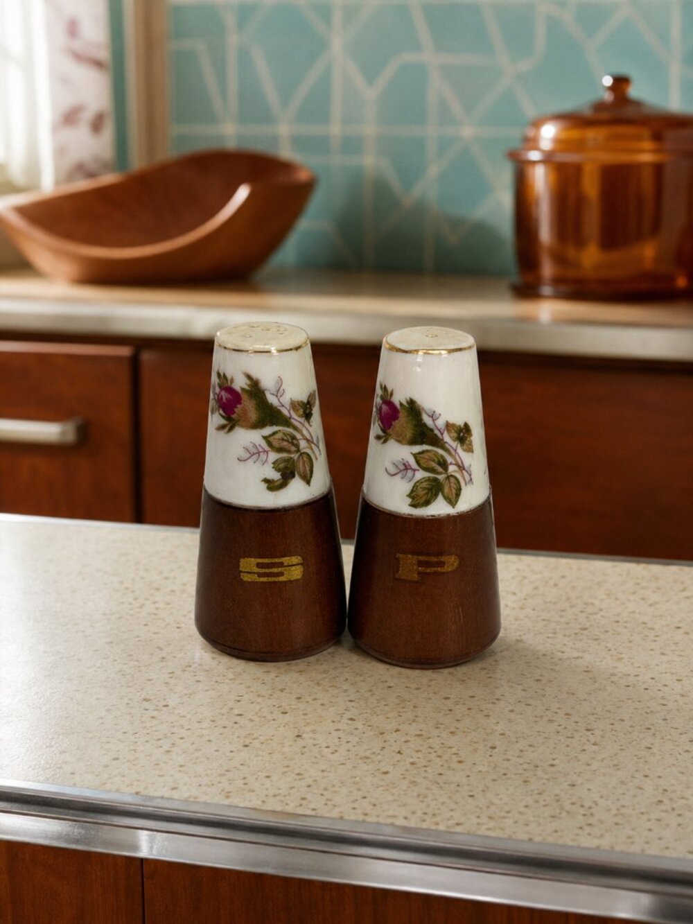 MCM Nevco Porcelain and Ceramic Salt and Pepper Shakers